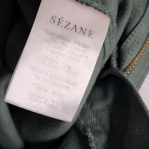 Sézane Paris Austin Cargo Green Paperbag Cut High Waisted Pant EU 44 / US 12 - Picture 15 of 16